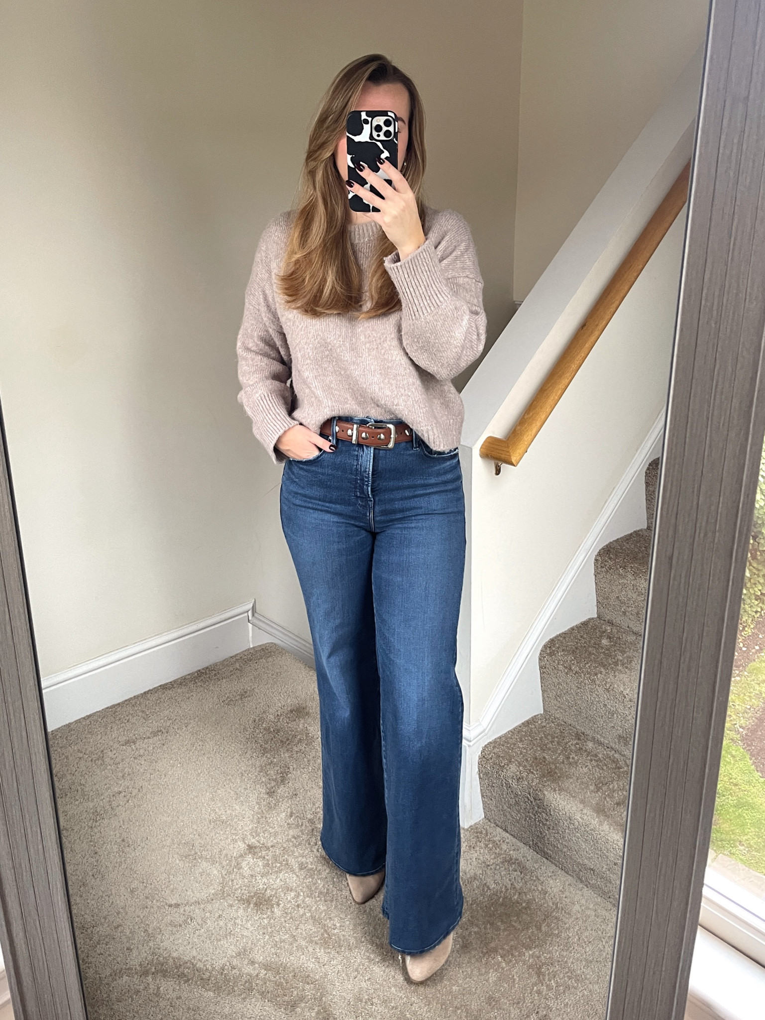 Business casual outfit idea. Jeans are Good American, sweater is Abercrombie. 

#LTKWorkwear #LTKShoeCrush #LTKStyleTip