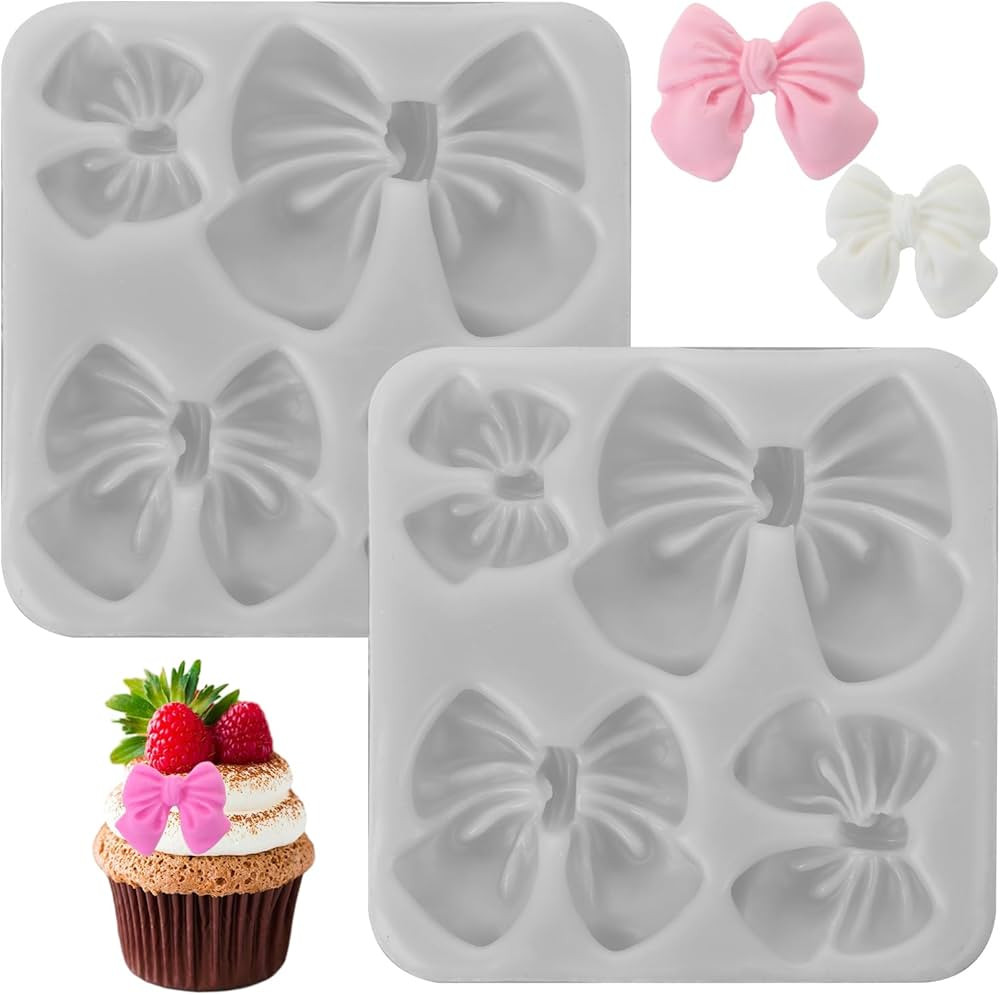 2 Pack Bow Silicone Molds Bow Chocolate Molds Fondant Molds Chocolate Molds Silicone Cake Pop Mol... | Amazon (US)