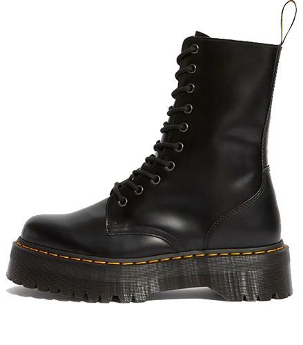 Dr. Martens Jadon High Smooth Leather Platform Boot 'Black' | KICKS CREW
