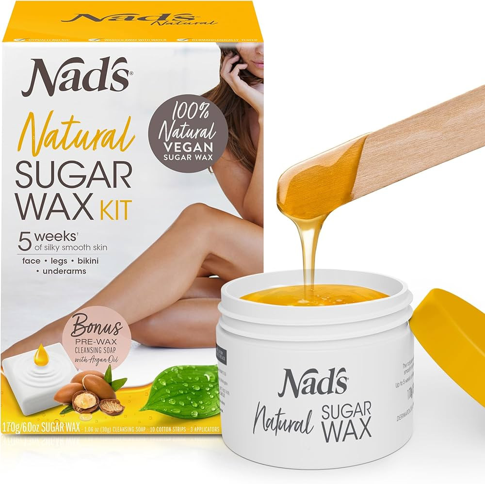 Nad's 100% Natural Sugar Wax Kit, Vegan, Hypoallergenic, No-heat Formula Waxing Sugar Paste, Incl... | Amazon (US)