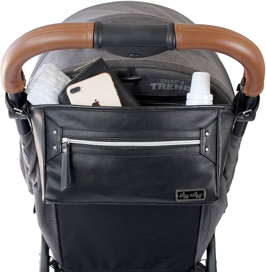 Itzy Ritzy Adjustable Stroller Caddy - Stroller Organizer Featuring Two Built-in Pockets, Front Z... | Amazon (US)