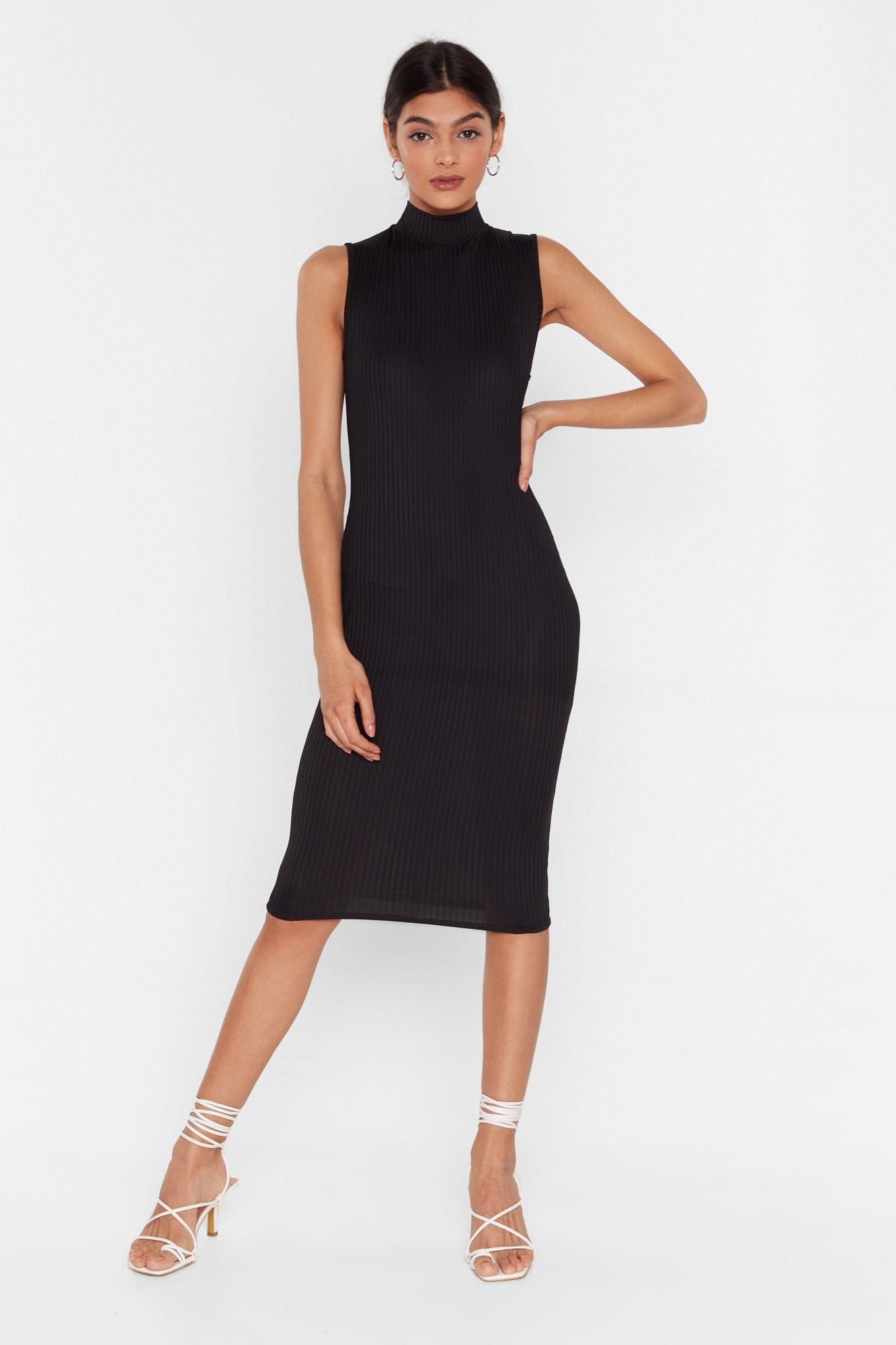 Turtleneck and Fitted Ribbed Midi Dress | NastyGal (US & CA)