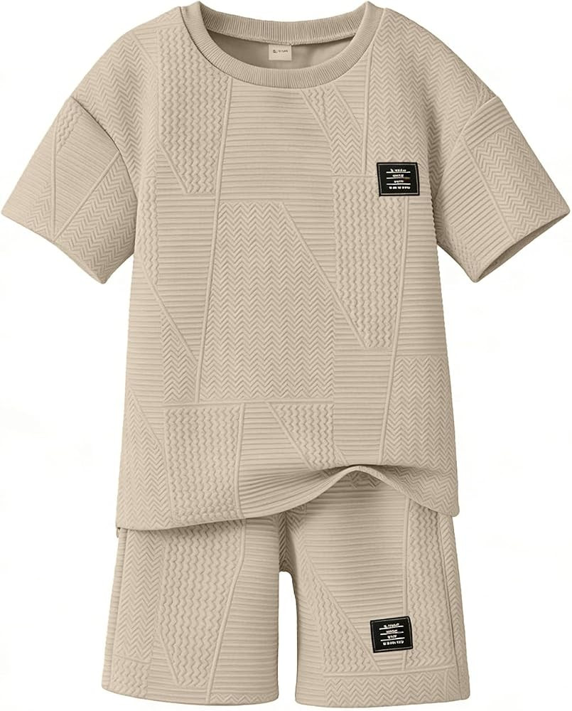 Cakaner Tween Boys Clothes Summer Short Sleeve Top & Shorts Set 2-Piece Casual Outfit Size 6-12 Y... | Amazon (US)