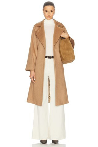 Max Mara Manuela Coat in Camel - Tan. Size 2 (also in 6). | FWRD 