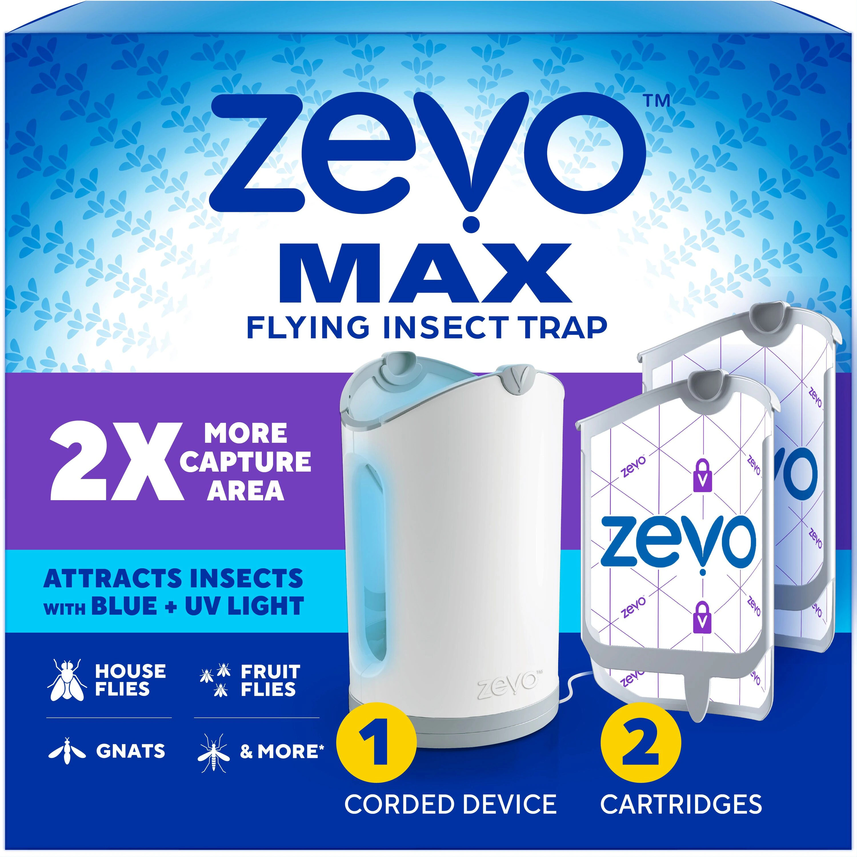 Zevo 24/7 Max Flying (1 Corded Device + 2 Cartridges) Indoor Glue Electronic Insect Trap in White | MODEL 5 | Lowe's