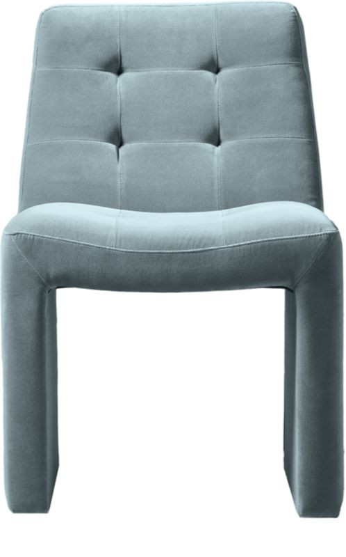 Hank Tufted Light Blue Velvet Dining Chair | CB2 | CB2