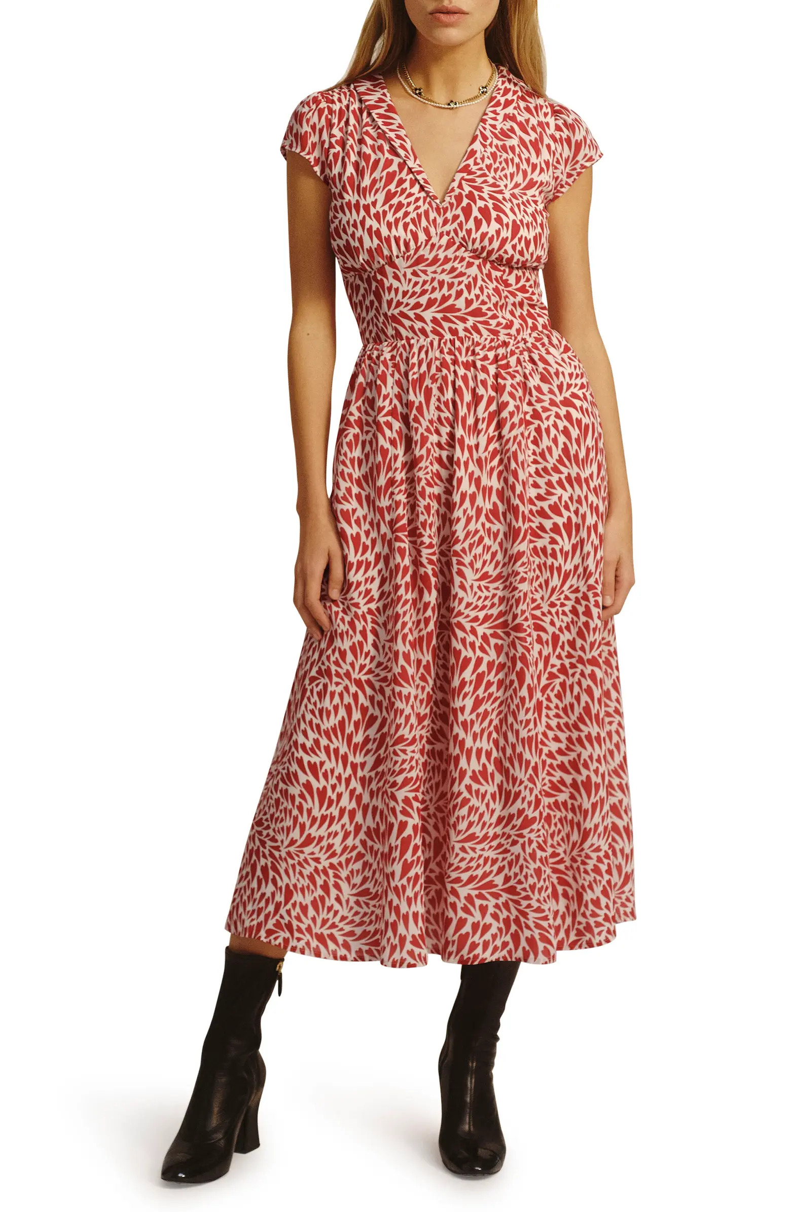 Reformation Alisa Heart Print Dress | Nordstrom | Nordstrom