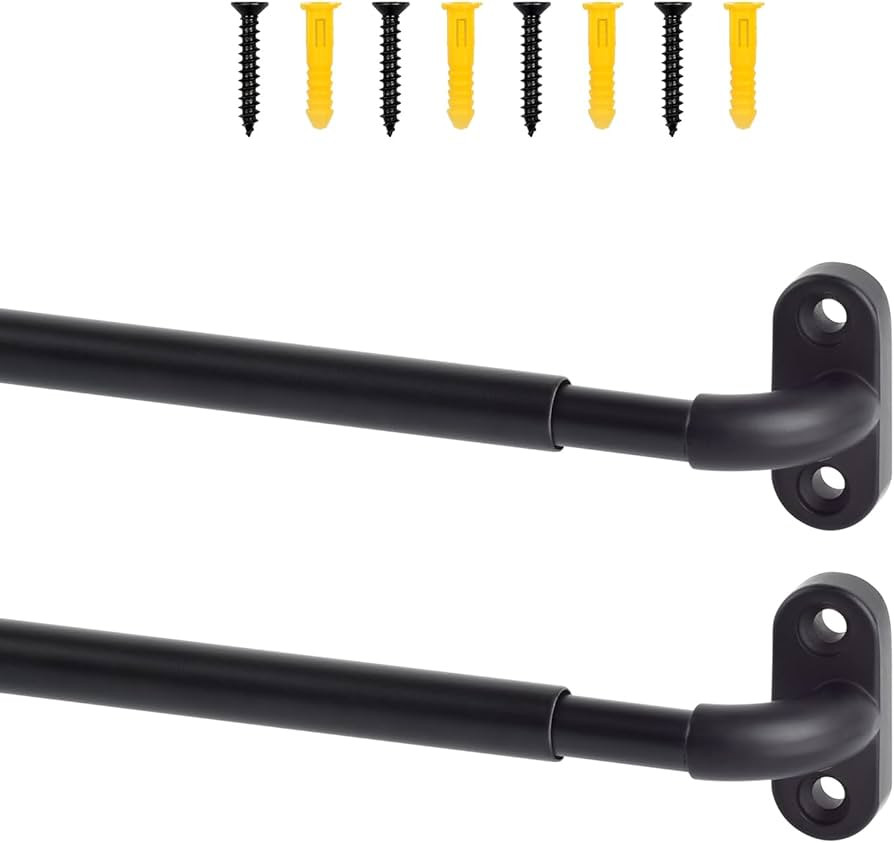 TYRON 2 Pack Screwed Sash Curtain Rod Adjustable 18-30 Inch, 3/8 In. Diameter, French Door Curtai... | Amazon (US)