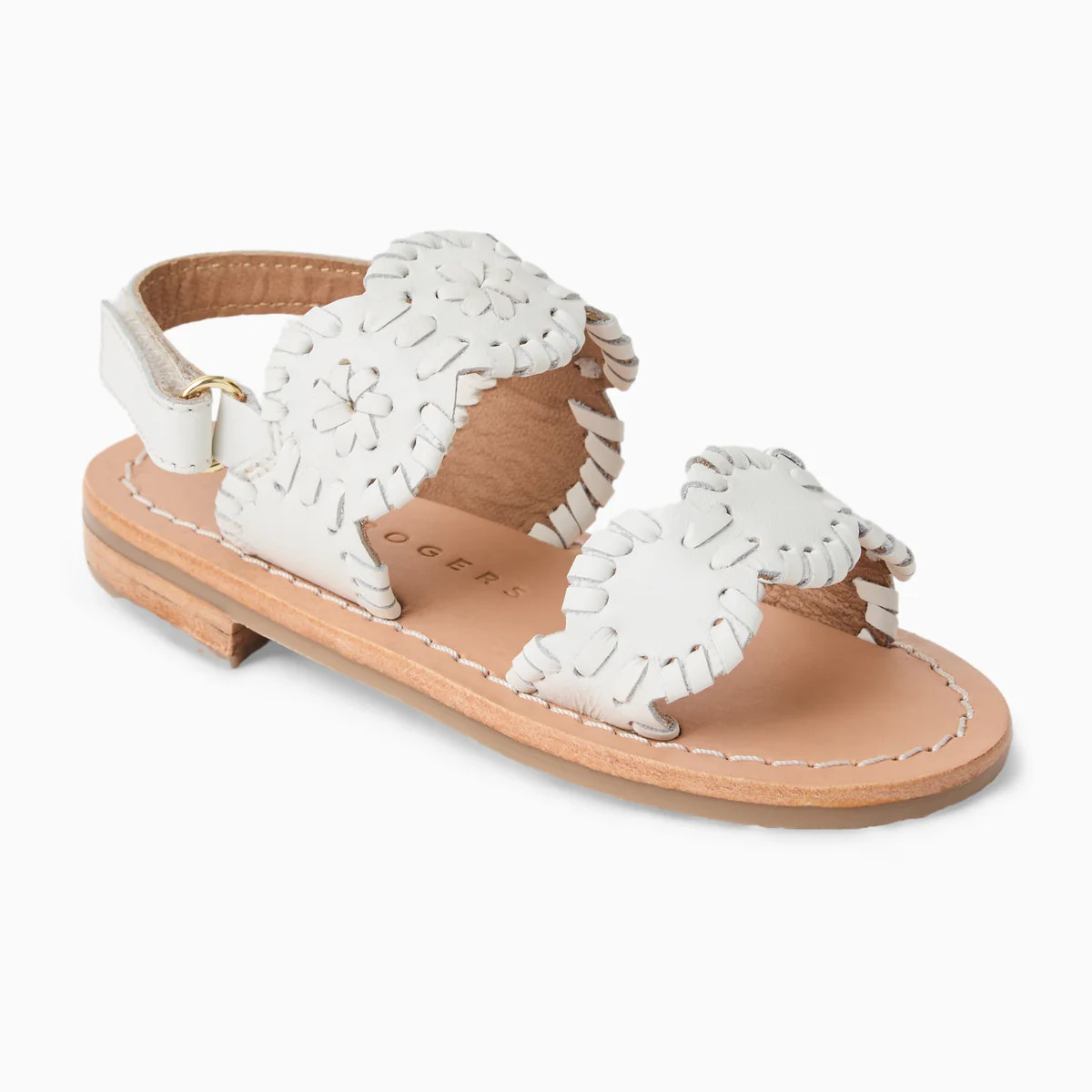 Jack Rogers Toddler Lauren Flat Sandals — White Nappa | Jack Rogers