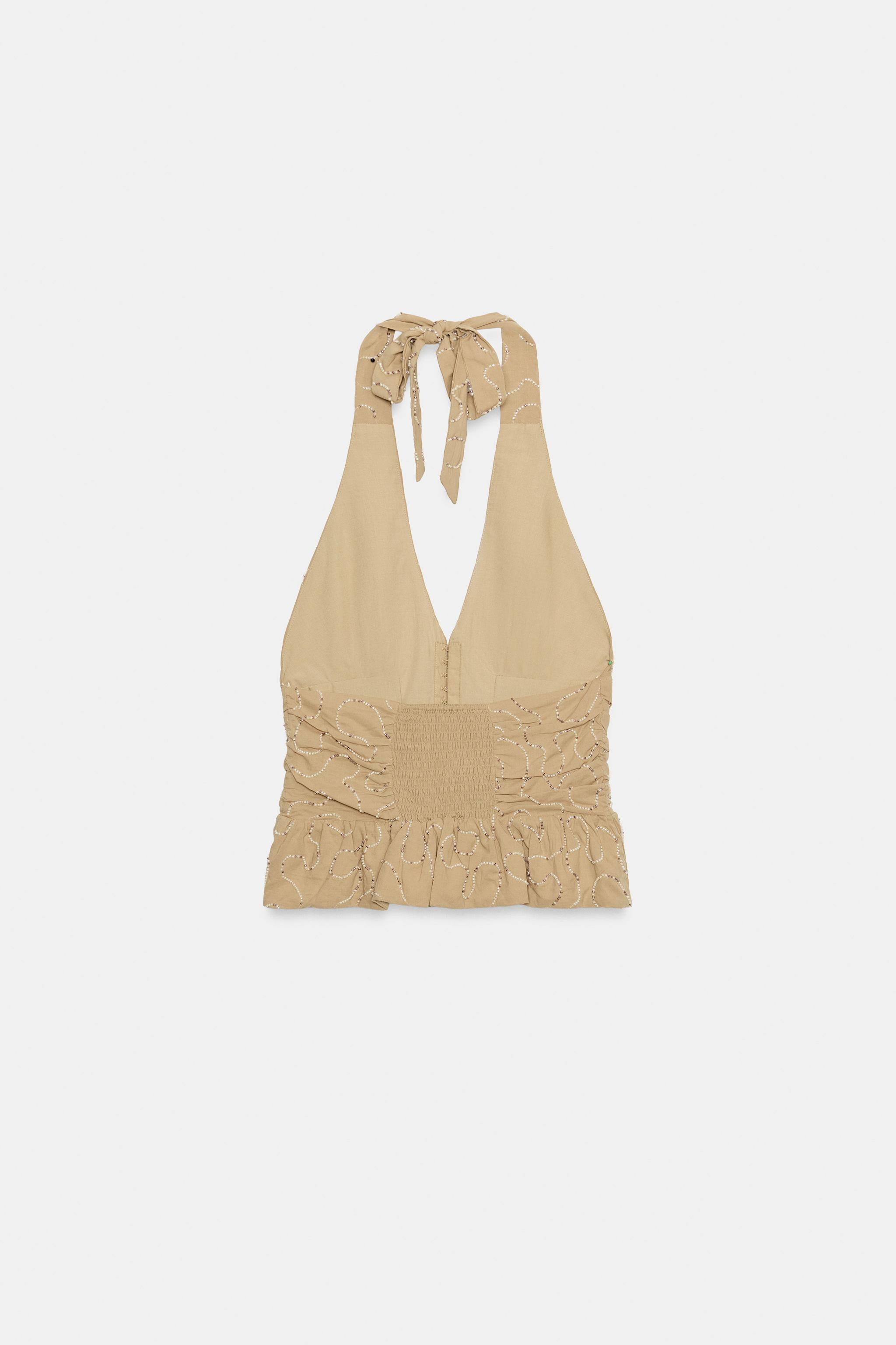 BEADED HALTER TOP | Zara US