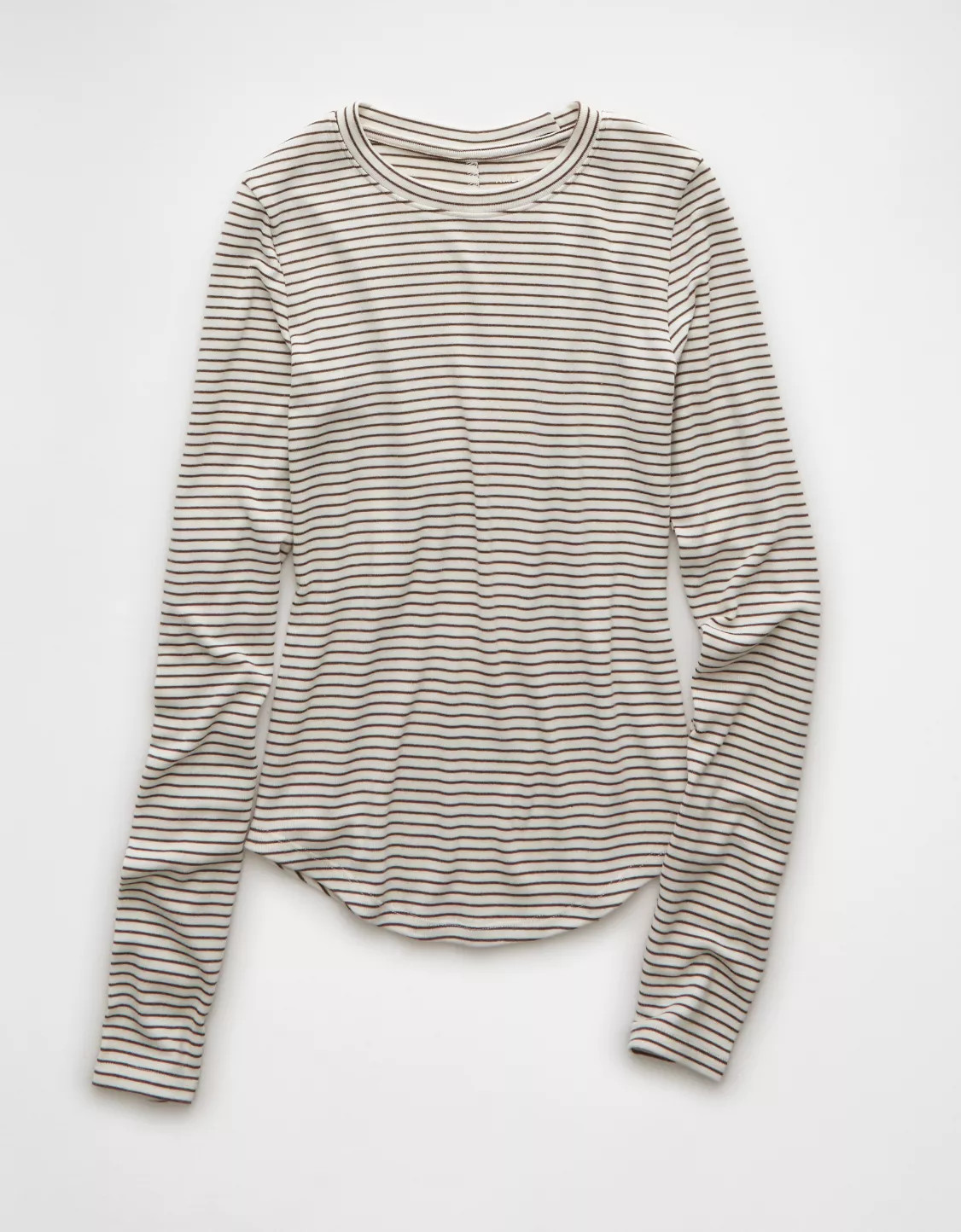 AE Cozy Up Long-Sleeve Layering T-Shirt | American Eagle Outfitters (US & CA)