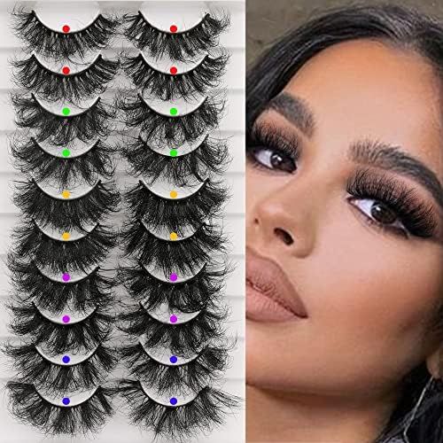 Mink Lashes Dramatic Eyelashes 10 Pairs 5 Styles Fluffy Thick Long 8D Volume False Eye Lashes Pac... | Amazon (US)