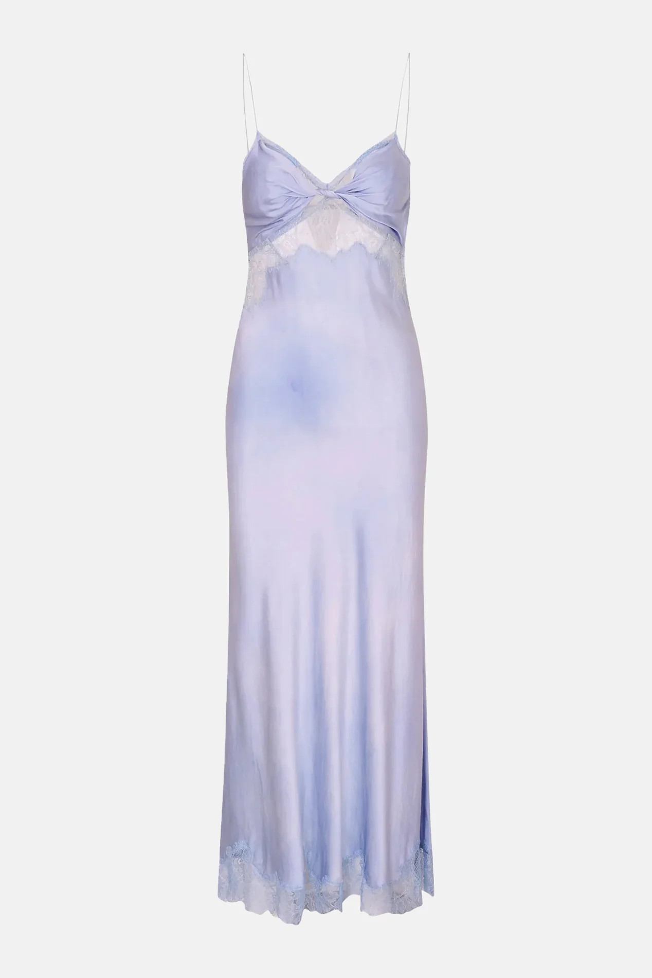 Orianna Silk-Blend Maxi Dress Washed Sky 0 | Blue & Cream
