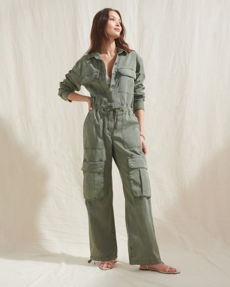 Long-Sleeve Utility Jumpsuit | Abercrombie & Fitch (US)