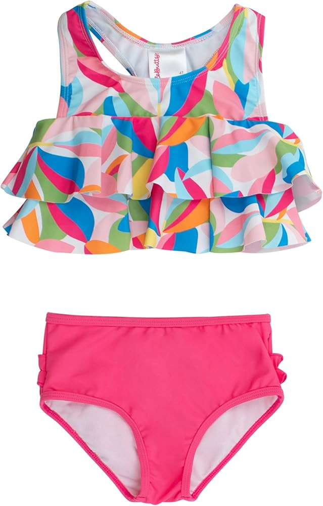 RuffleButts Girls UPF50+ Sun Protection Flounce Bikini Two Piece Swimsuit | Amazon (US)