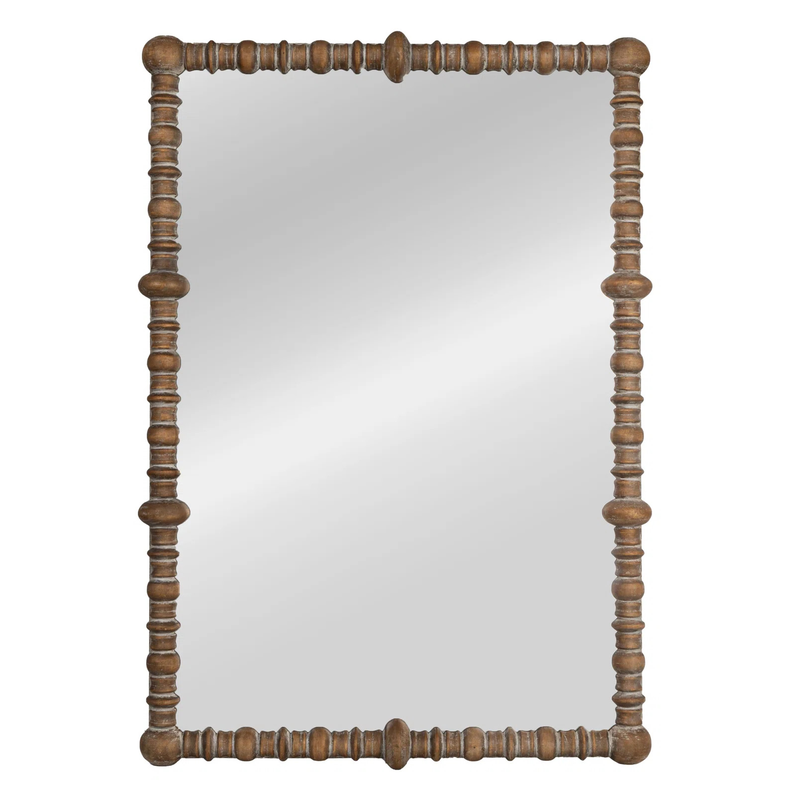 Pine Wood Beaded Dowel Wall Mirror | Wayfair North America