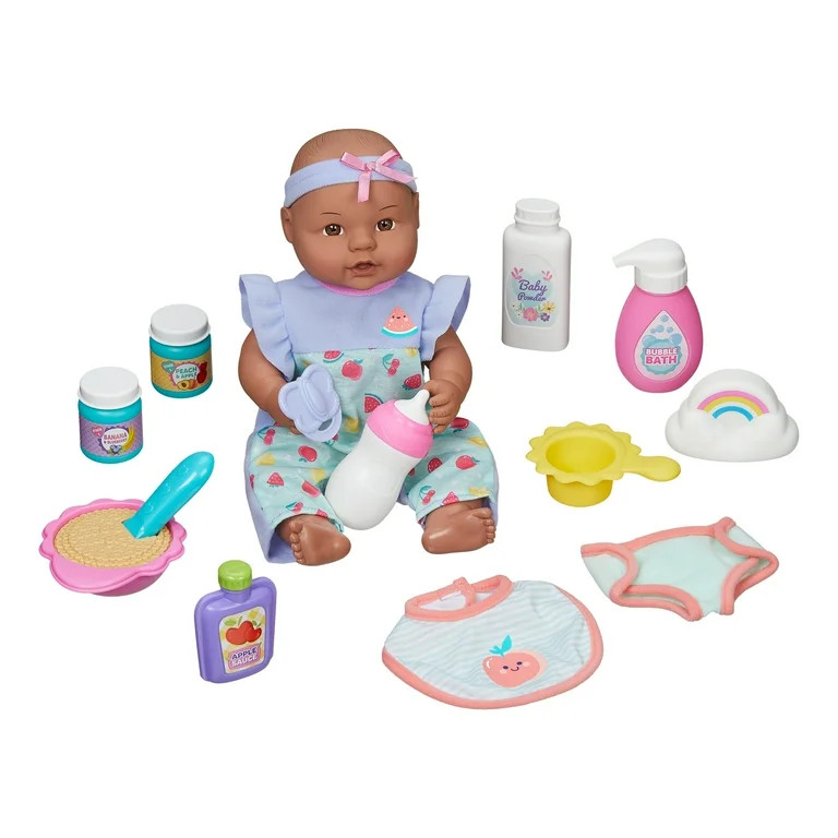 My Sweet Love 12.5" Play with Me Play Set, 16 Pieces Included, Dark Skin Tone | Walmart (US)