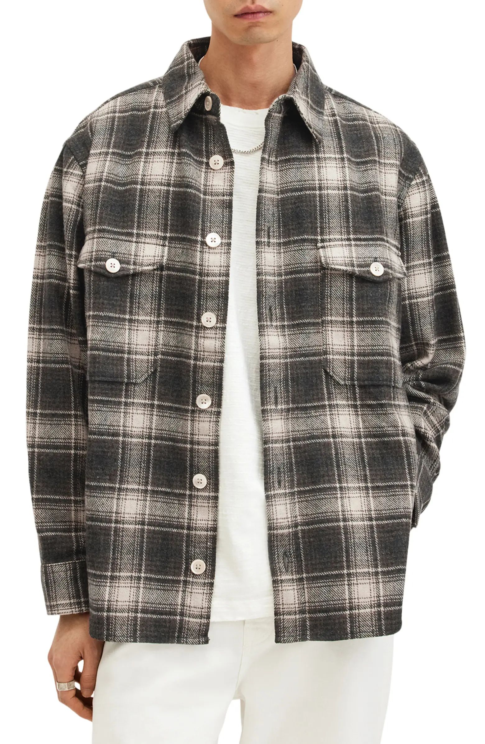 Hamlin Plaid Flannel Button-Up Shirt Jacket | Nordstrom