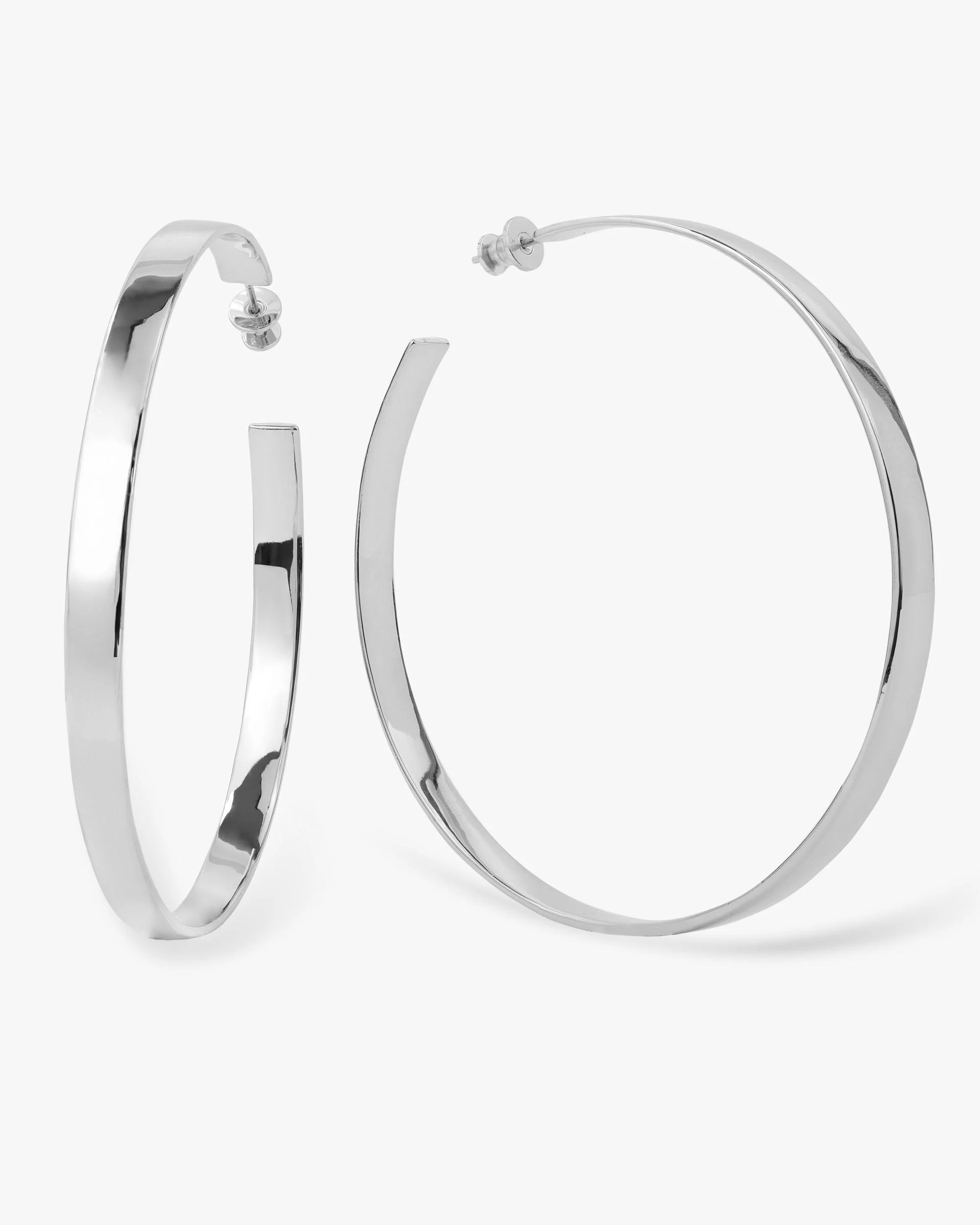 Atlas Hoops 3"" - Silver | Melinda Maria Jewelry
