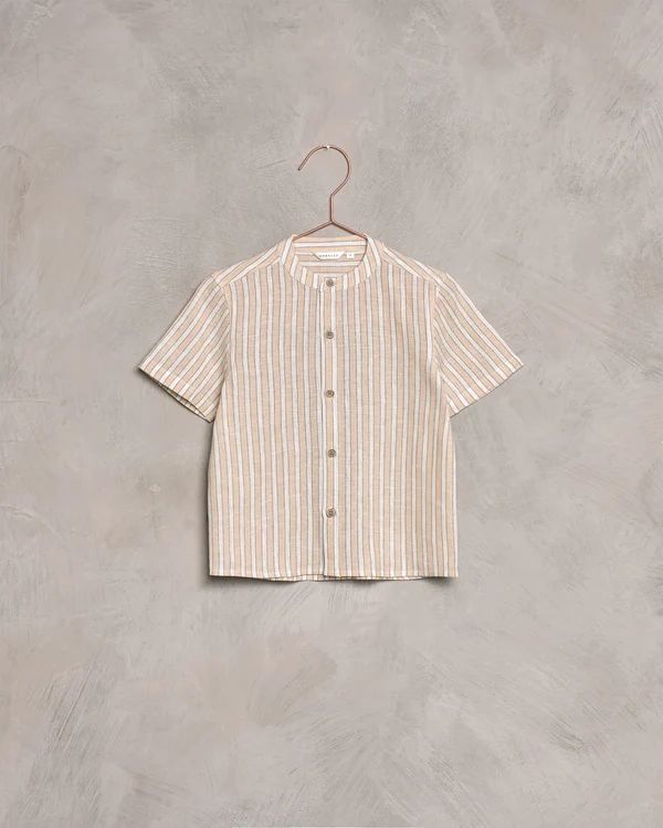 archie shirt | ecru / cafe stripe | Noralee