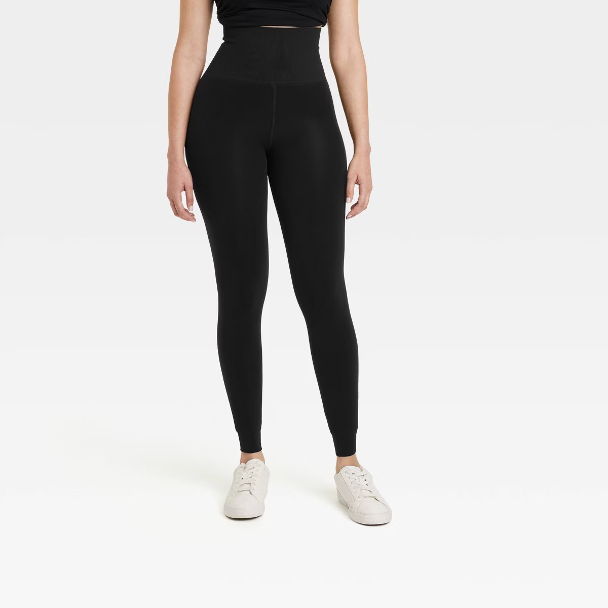 Women's High Waisted Seamless Faux Fur Lined Leggings - A New Day™ Black L/XL | Target