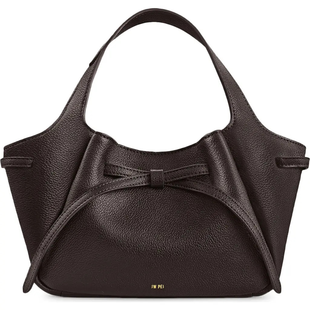 JW PEI Mabel Soft Bow Faux Leather Tote in Dark Brown at Nordstrom | Nordstrom