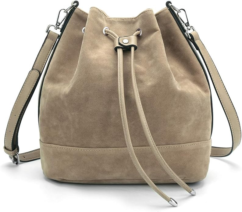 AFKOMST Bucket Bag and Purses For Women Faux Suede Hobo Bag and Drawstring Shoulder Handbags with... | Amazon (US)