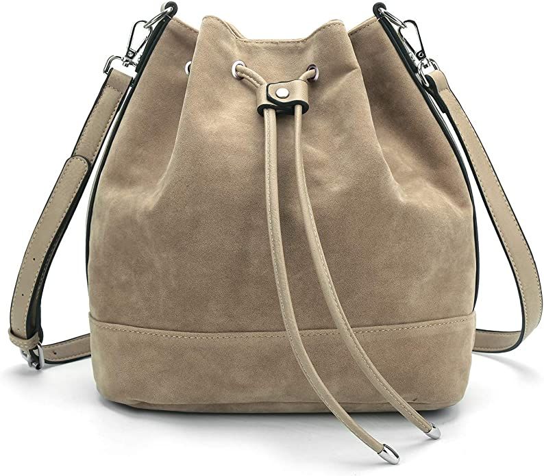 AFKOMST Bucket Bag and Purses For Women Faux Suede Hobo Bag and Drawstring Shoulder Handbags with... | Amazon (US)