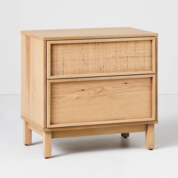 Wood & Cane Transitional Nightstand - Hearth & Hand™ with Magnolia | Target