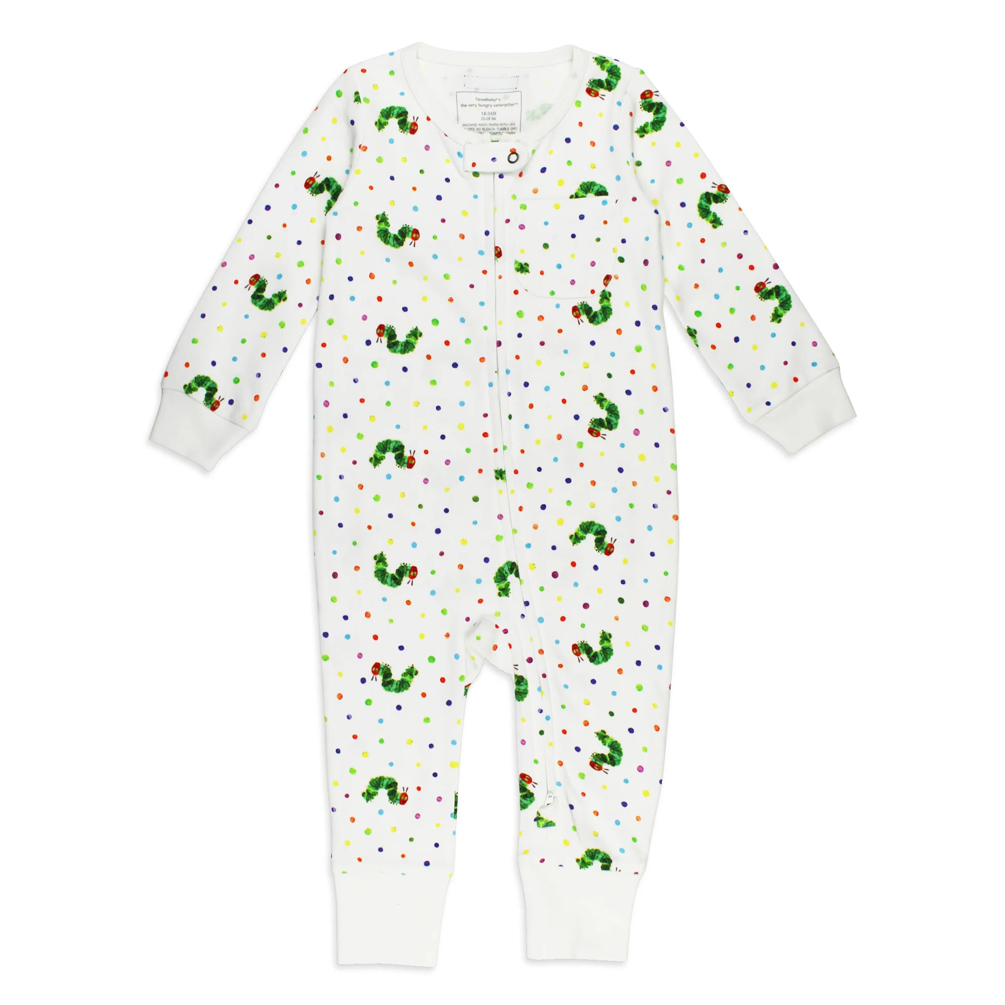 Organic Footless 2-Way Zipper Romper in Caterpillar | L'ovedbaby