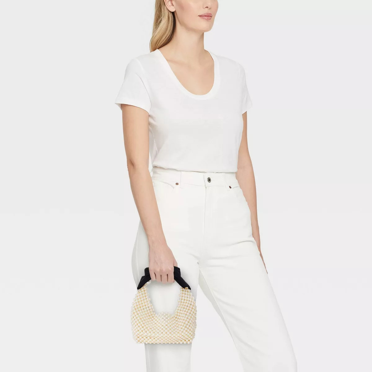 Beaded Pearl Bow Shoulder Bag - A New Day™ Off-White | Target