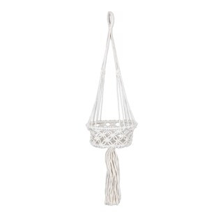 Northlight 43" White Lattice Macrame Hanging Planter Holder | Michaels | Michaels Stores