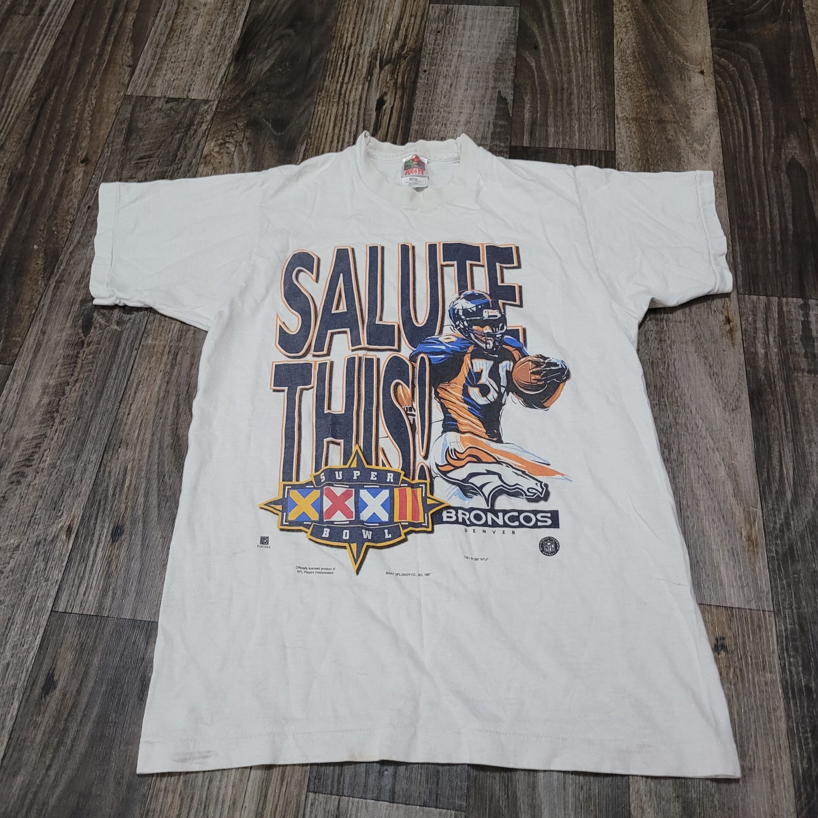 Vtg 1990s Denver Broncos Super Bowl 32 Salute This T-shirt Mens M Terrell Davis | eBay US