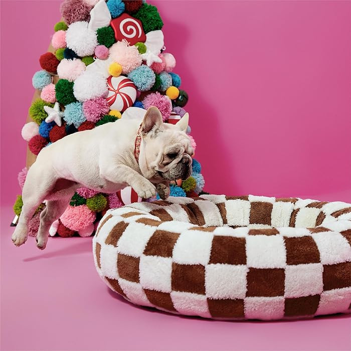 LE SURE Shown on TV Donut Medium Dog Bed - Round Catc Sofa Indoor Anti-Anxiety Calming Bed Gift f... | Amazon (US)