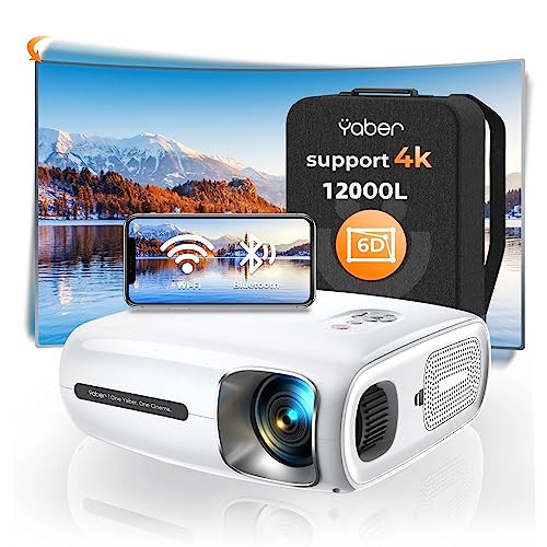 YABER Pro V7 5G WiFi Bluetooth Projector, Auto 6D Keystone Correction &4P/4D, Zoom, HD 1080P Native Projectors Home&Outdoor Projector Support 4K for Android/iOS, etc. [Extra Bag Include] | Amazon (UK)