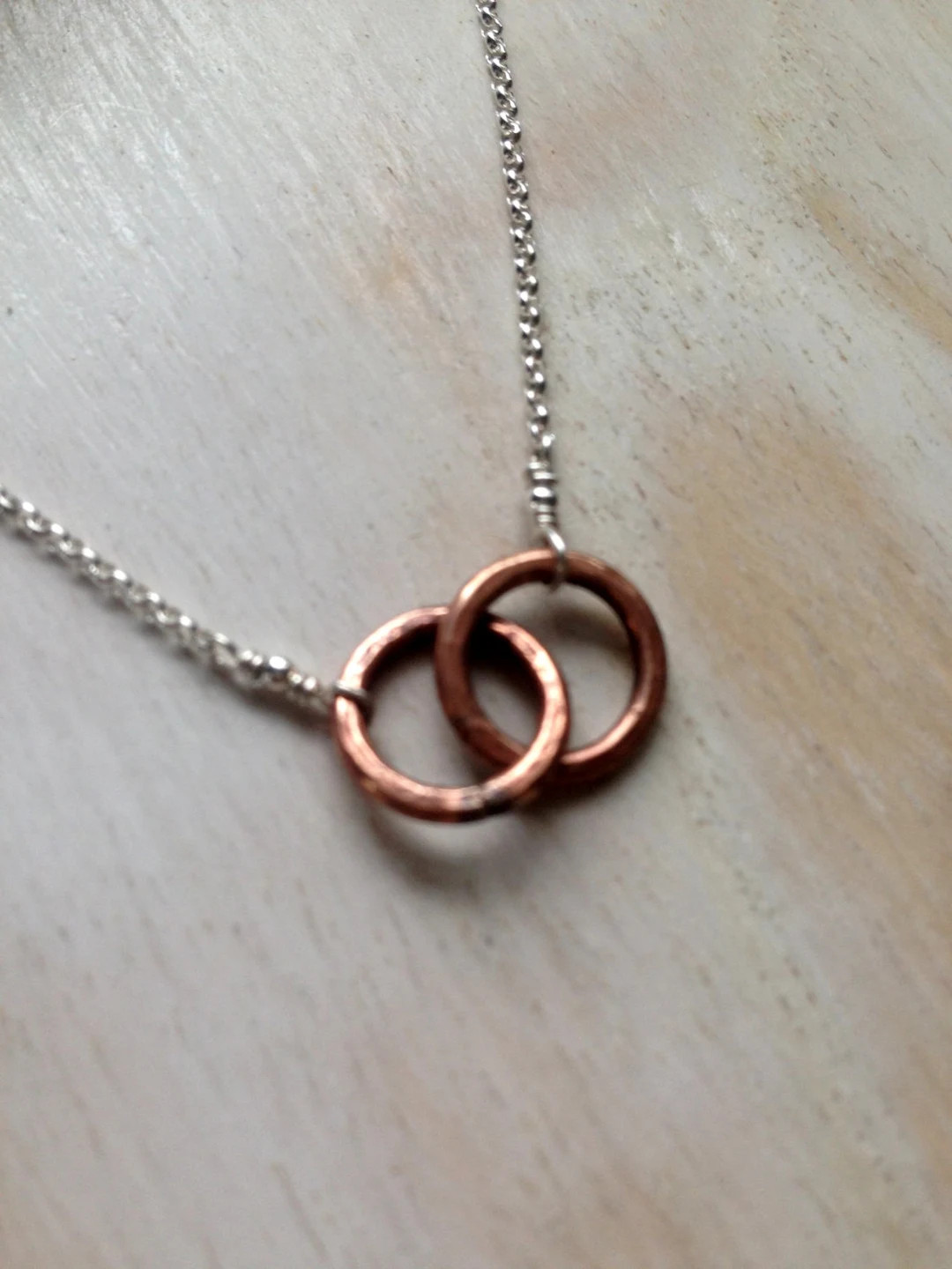 Bronze Tiny Two Circle Necklace -  Infinity -  Entwined Together - Figure 8 -  8th & 19th Anniver... | Etsy (US)