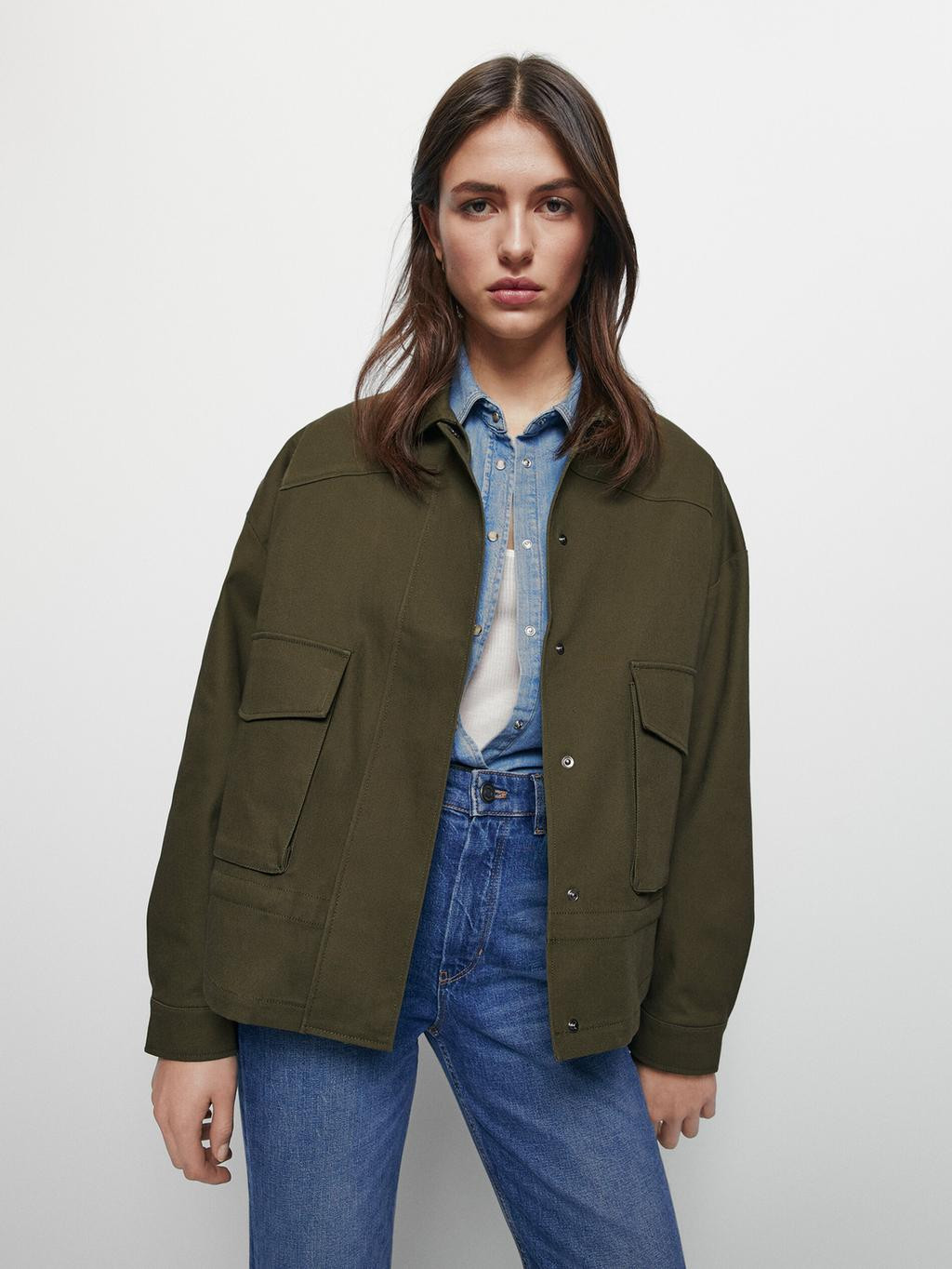 Cotton jacket with pockets | Massimo Dutti US