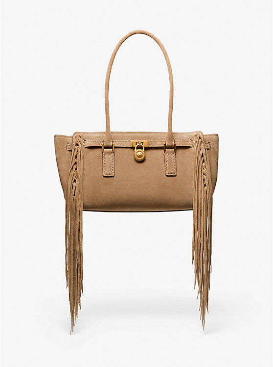 Hamilton Moderne Small Fringed Suede Satchel | Michael Kors US