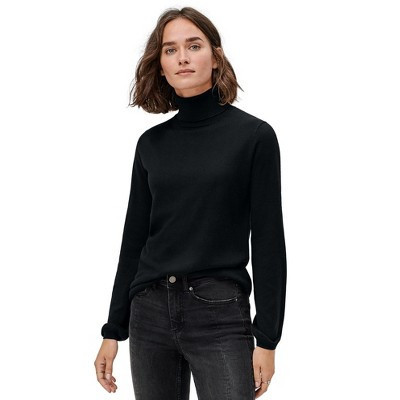 ellos Women's Plus Size Blouson Sleeve Turtleneck - 22/24, Black | Target