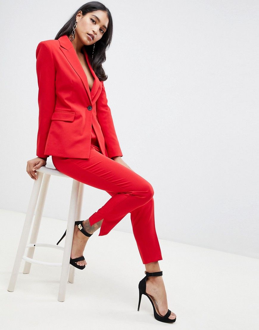 ASOS DESIGN red suit slim pants - Red | ASOS US