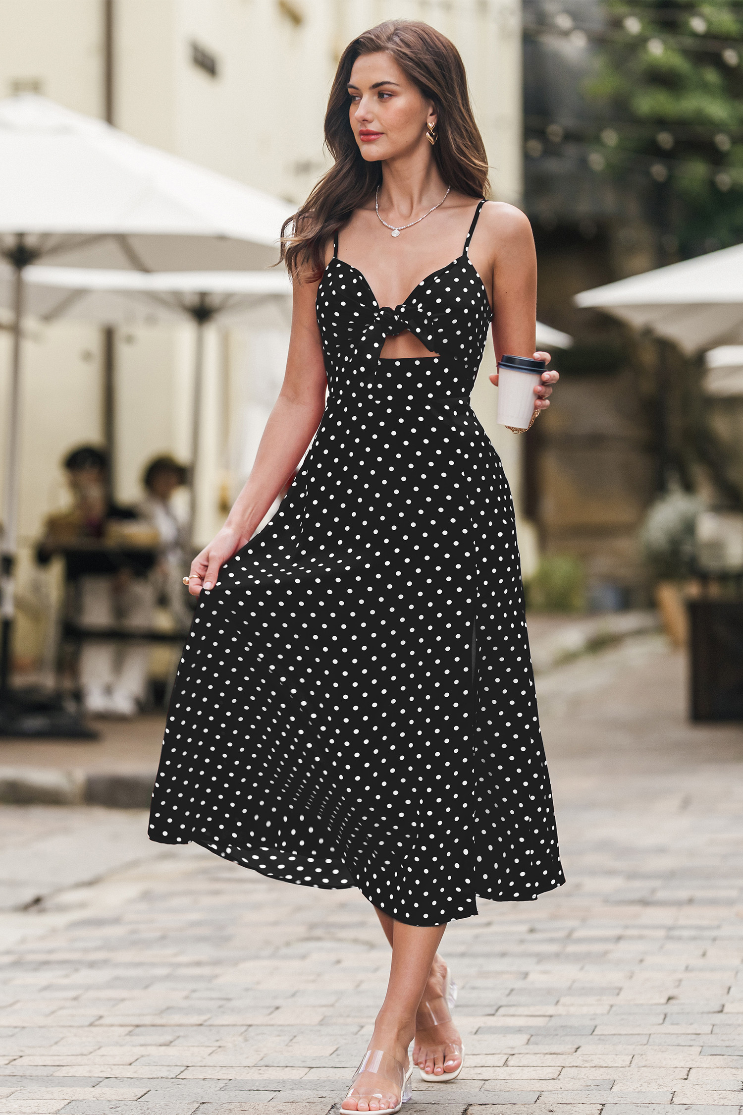 Fashionably Late Polka Dot Maxi Dress - XL | Cupshe US
