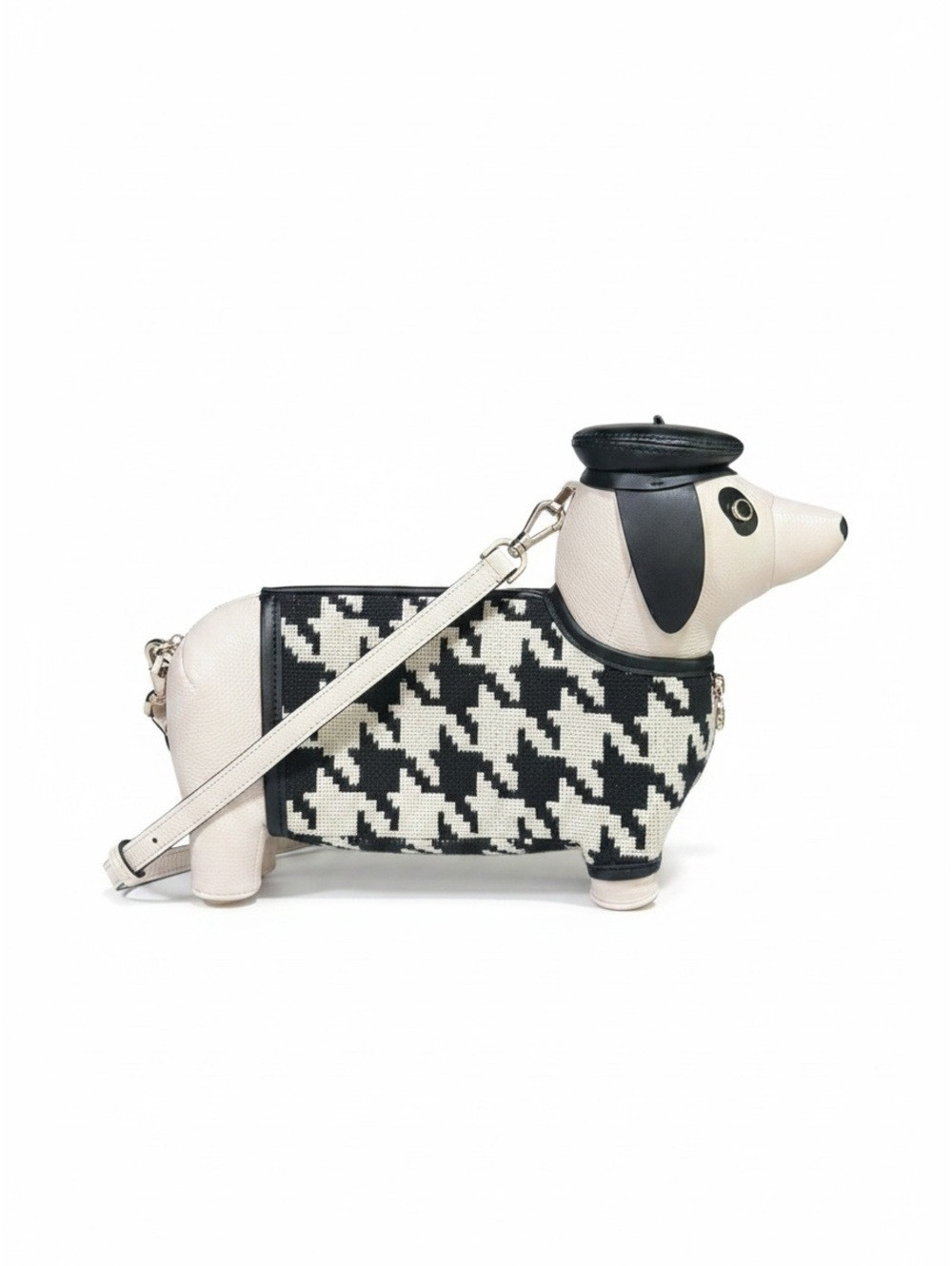 Kate Spade Dashing Beauty Dachshund Houndstooth Leather Crossbody Dog Bag Rare | Poshmark