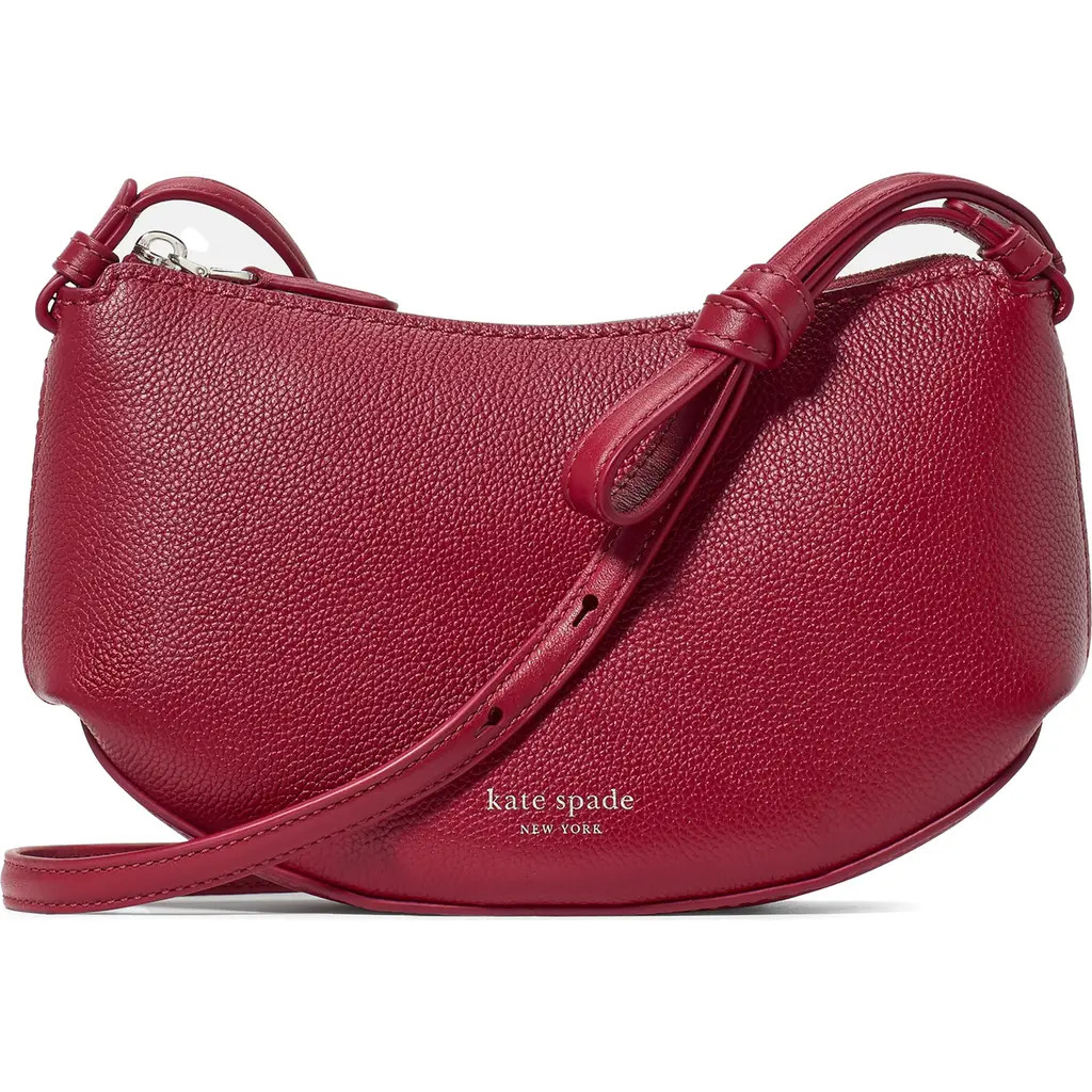Kate Spade New York loop pebble leather crossbody bag in Red Jam at Nordstrom | Nordstrom