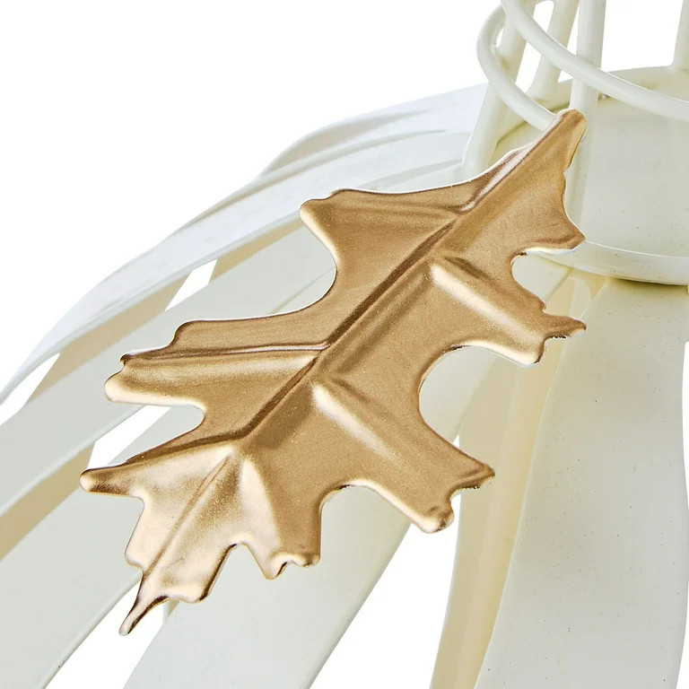 Metal Pumpkin Tabletop Decor, Cream, 14.5", Harvest by Way To Celebrate | Walmart (US)