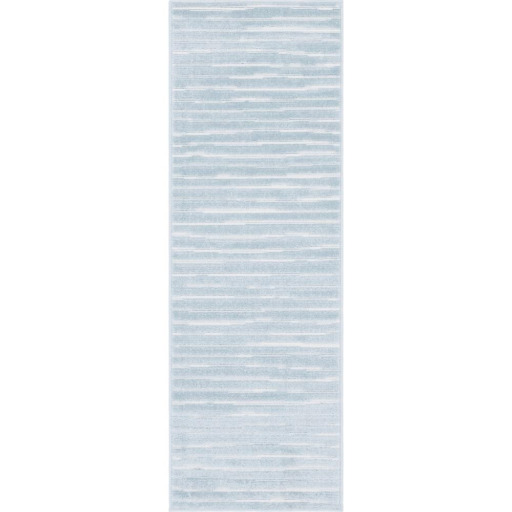 Sabrina Soto Light Blue 2 ft. x 6 ft. Ola Indoor/Outdoor Runner Rug | The Home Depot