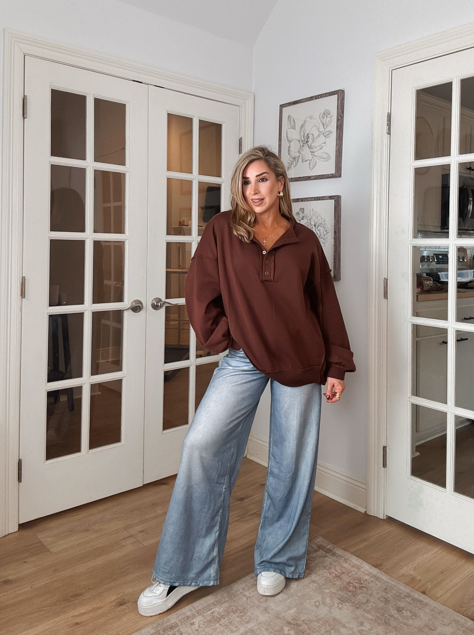 Oversized cozy long sleeve top made for fall. 🤎🍁 Paired it with my knit wide leg pants that look juuuuust like denim. 

Fall tops, leggings outfit, faux denim, sneakers, chocolate brown pullover top



#LTKStyleTip #LTKFindsUnder50 #LTKOver40