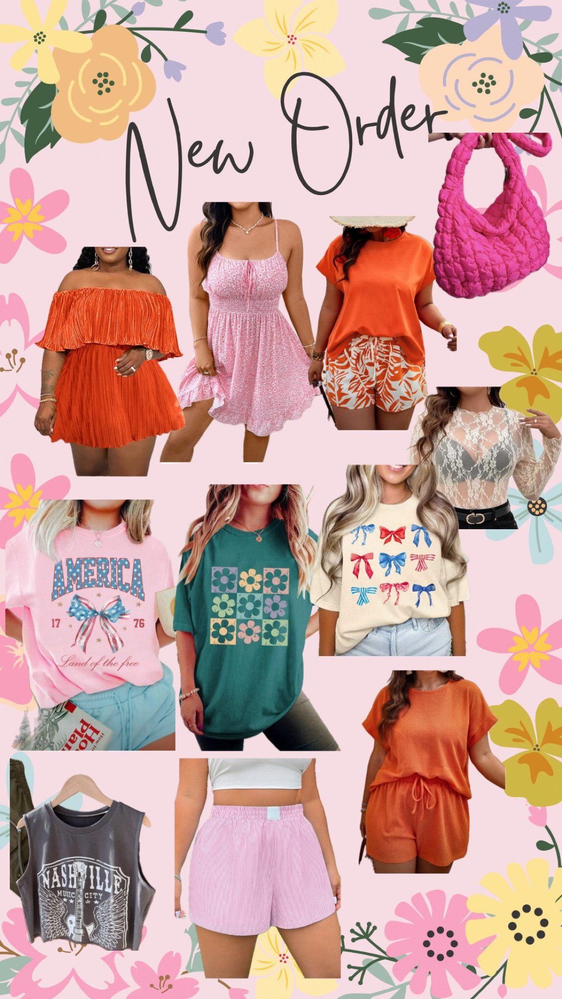 New order 

So many cute items for summer, beach vacation, vacation outfits, 4th of July tees, summer dresses, lace shirts, cute bags, and moree

#LTKFindsUnder50 #LTKSummerSales #LTKOver40
