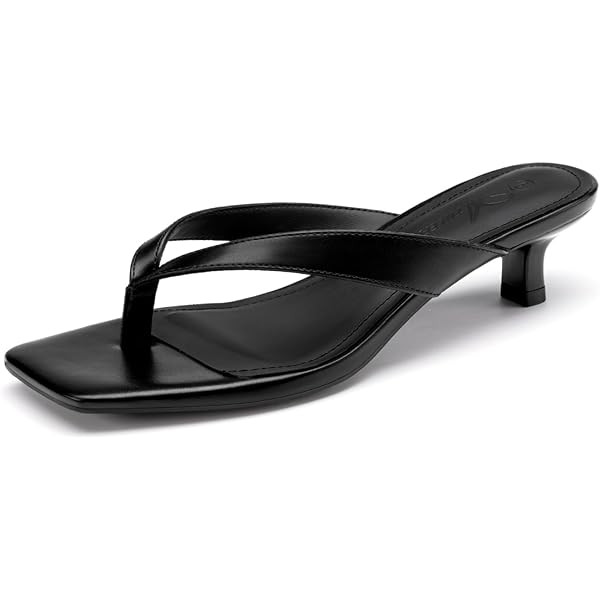 Women's Kitten Heels Sandals Square Open Toe Flip Flop Heels 1.8-2 Inch Heeled Sandals for Women | Amazon (US)