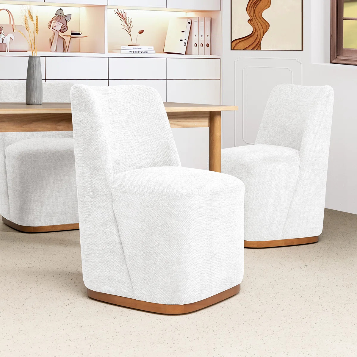 33.5" Rolling Dining Chair（Set of 4） | Wayfair North America