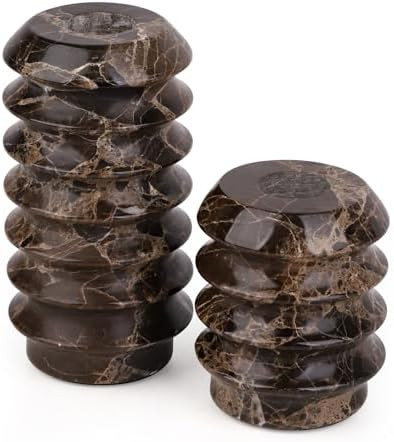 HofferRuffer Marble Candlestick Holders, Set of 2 Natural Stone Candle Holder Decorative Candle S... | Amazon (US)